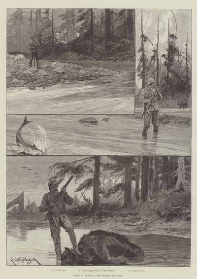 Sport in Alaska, with Salmon and Bear by Richard Caton Woodville junior